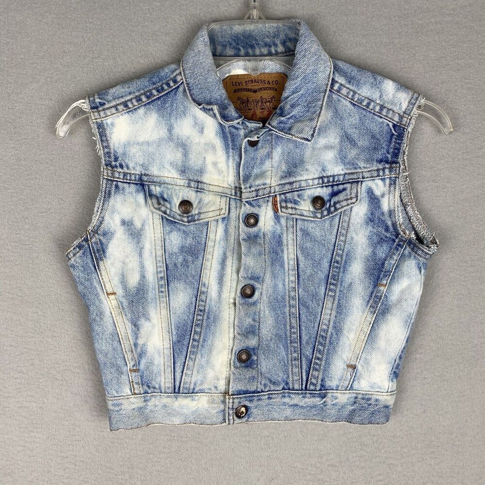 Vintage Levi Strauss Denim Jean Trucker Jacket Vest 90's Kid's 5 Little Levi's